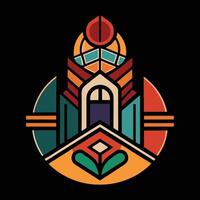 A colorful logo for a building vector