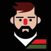 A man with a beard and red nose vector