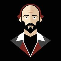 A man with a beard and a red tie vector
