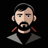 A man with a beard and a red tie vector