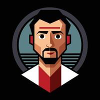A man with a beard and red shirt vector