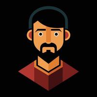 A man with a beard and a red shirt vector
