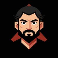 A man with a beard and a red shirt vector