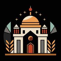A church with a dome and a cross on it vector