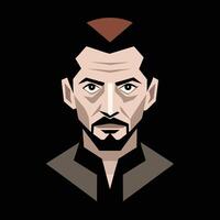 A man with a beard and mustache in a black background vector