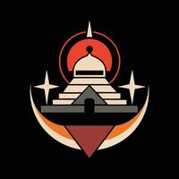 The logo for the game is a pyramid with stars and a sun vector