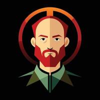 A man with a beard and red hair vector