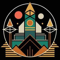 A logo for a company that makes a rocket vector