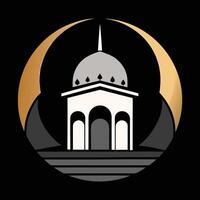 The logo for the mosque in the middle of a circle vector