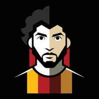 A man with a beard and a red and yellow striped shirt vector