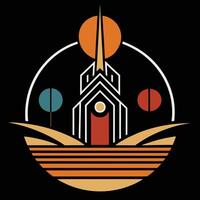 The logo for the church of the sun vector