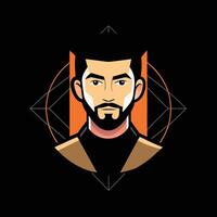 A man with a beard and a black background vector