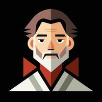 A man with a beard and a red tie vector