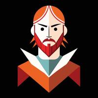 A man with a beard and red hair vector