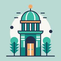 A building with a dome and trees vector