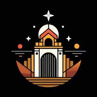 A logo for a building with a star in the middle vector