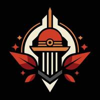 The logo for the team is a red and orange shield with a sword vector