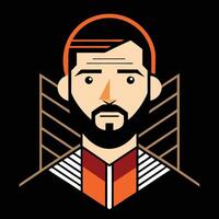 A man with a beard and a beard vector