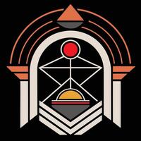 The symbol for the sun and moon in the middle of a circle vector