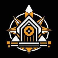 The logo for a game called the house of the sun vector