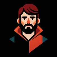 A man with a beard and red hair vector