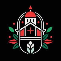 A church with a cross on it vector