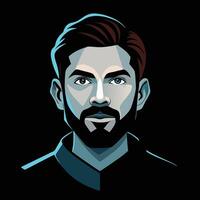 A man with a beard and a beard vector