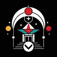 The logo for the band is a black background with a white and red design vector