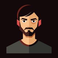 A man with a beard and a beard on his face vector