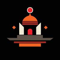 A logo for a temple with a red dome vector
