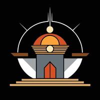 A logo for a building with a dome on top vector