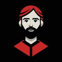 A man with a beard and red hair vector
