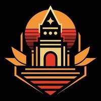 The logo for a game called the tower vector