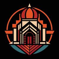 A logo for a building with a dome vector