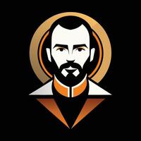 A man with a beard and a mustache vector