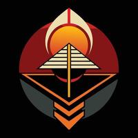 The logo for the game is a pyramid with a sun in the background vector