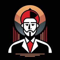 A man with a red hat and tie vector