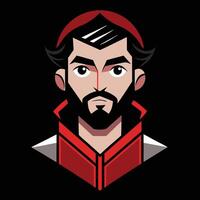 A man with a beard and red cap vector