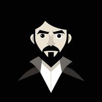 A man with a beard and mustache in a black suit vector