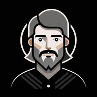 A man with a beard and mustache vector
