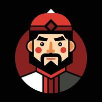 A cartoon man with a beard and red hat vector