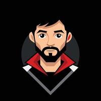 A man with a beard and a red shirt vector