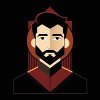 A man with a beard and a beard vector
