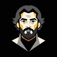 A man with a beard and a beard vector