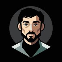 A man with a beard and a black background vector