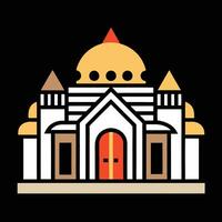 A building with a dome and a red door vector
