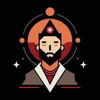 The avatar of a man with a beard and a red hat vector