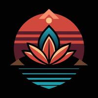A colorful logo with a lotus flower vector