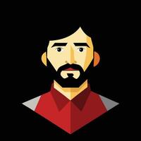 A man with a beard and red shirt vector