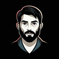 A man with a beard and a beard vector
